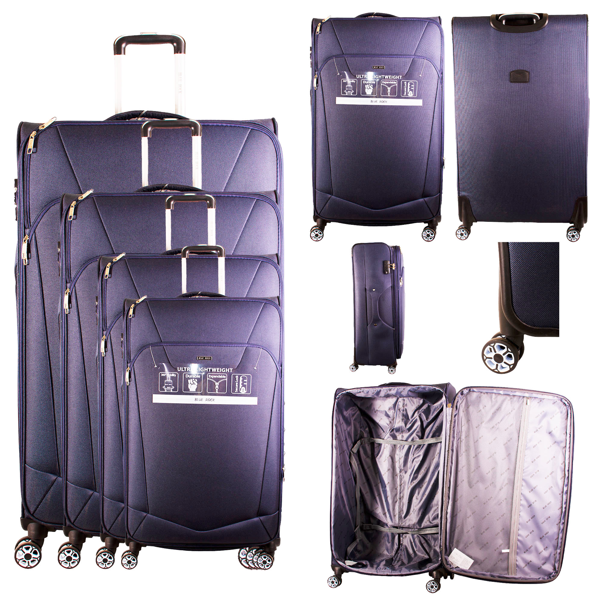 (image for) T-SC-02 DARK NAVY SET OF 4 TRAVEL TROLLEY SUITCASES